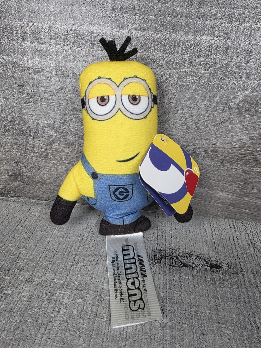 Despicable Me Yellow Minion Kevin Plush Toy Factory 4” NWT b27